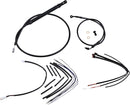 harley davidson softail street bob fxbb [BURLY BRAND] - Complete Black Vinyl Handlebar Cable/Line Kit for Ape Hangers-1
