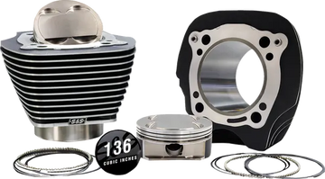 Harley-Davidson FLRT 1868 Freewheeler 114 [2025] - 132" Hochverdichtungs- / 136" Big Bore Kit – Oberfläche: Hervorgehobene Lamellen, Black Granite – Merkmal: +8,5 cm³ Kuppelvolumen – Bild 2