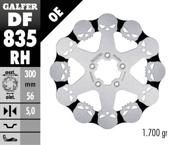 Harley-Davidson Vrscaw 1250 V Rod [2008, 2009-2010, 2010, 2009] - Fixed brake disc Skull - Image 4