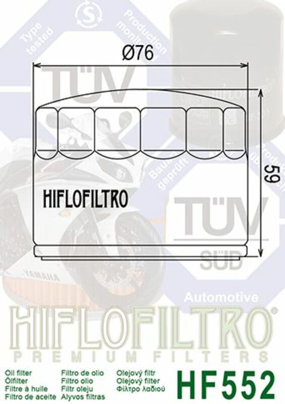 Moto Guzzi 850-T3 California [HIFLOFILTRO] - Oil filter front view