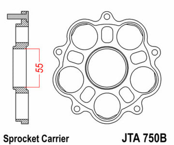 Ducati Hyperstrada 821 [JT SPROKETS] - rear sprocket carrier - 5 silent blocks Ducati