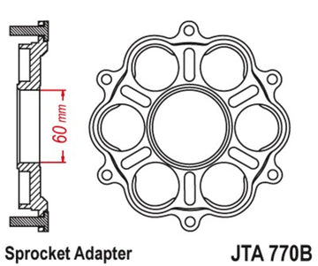 Ducati Monster 1200 [JT SPROKETS] - Rear sprocket carrier - 6 Silentbloc Ducati Panigale/Monster