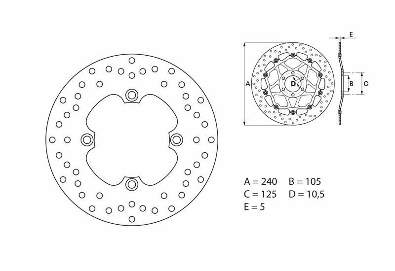 Honda Xrv 650 African Twin [BREMBO] - Serie Oro rund starr Bremsscheibe