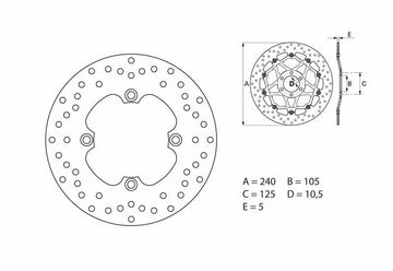 Honda Xrv 650 [BREMBO] - Serie Oro rund starr Bremsscheibe