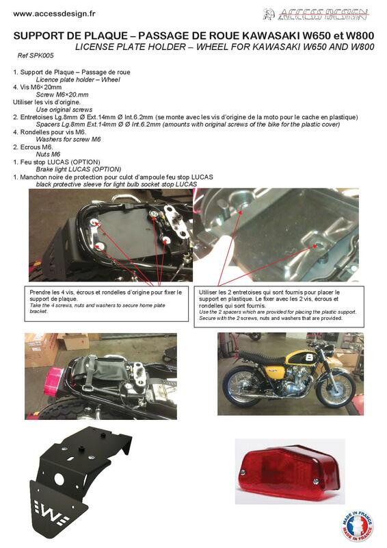 Kawasaki W 650 [ACCESS DESIGN] - Kennzeichenhalter Radlauf schwarz Kawasaki W800