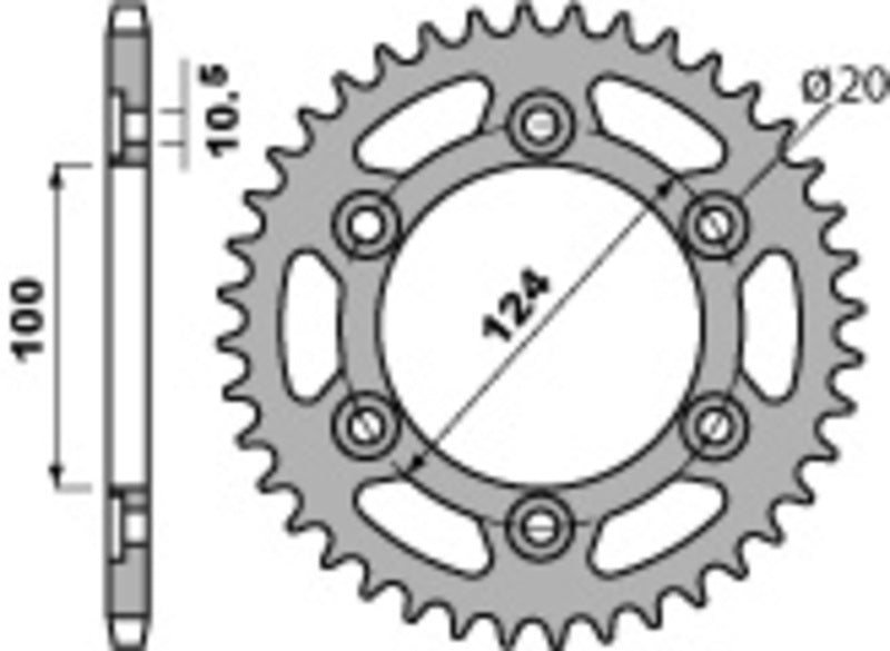 Ducati 900 SS [PBR] - Standard Kettenrad C45 Stahl 1027 - 520