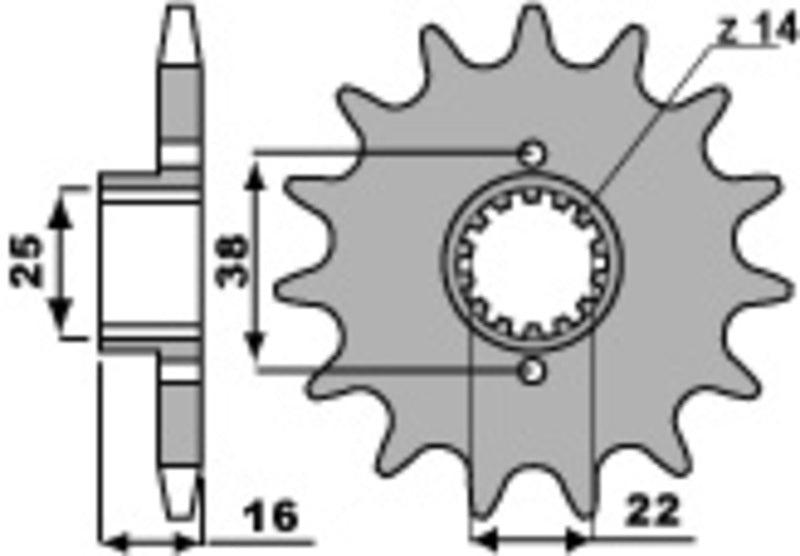 Ducati 900 SS Supersport [PBR] - Standard steel pinion at the front