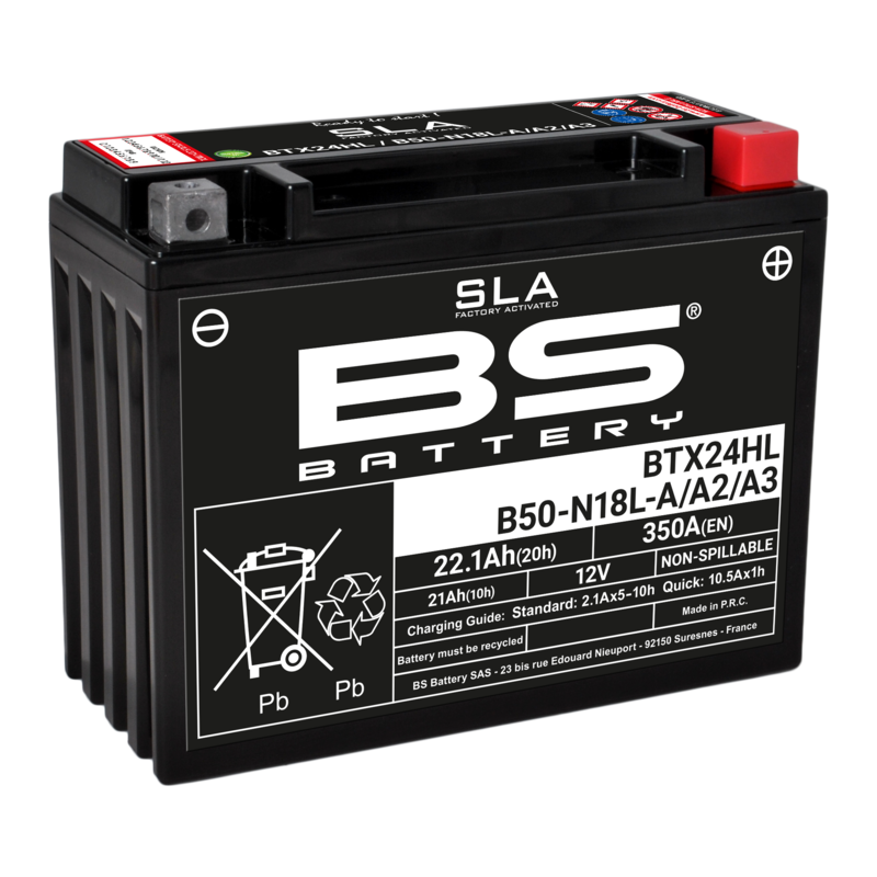 Honda Gl 1000 Goldwing [BS BATTERY] - SLA Maintenance Free Battery Factory Activated - BTX24HL/B50-N18L-A/A2/A3