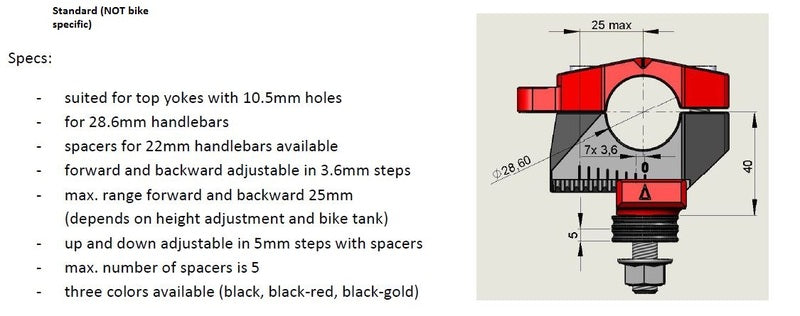 Indian Ftr 1200 [GILLES] - 2DGT Adjustable Handlebar Mounts Black Indian FTR1200