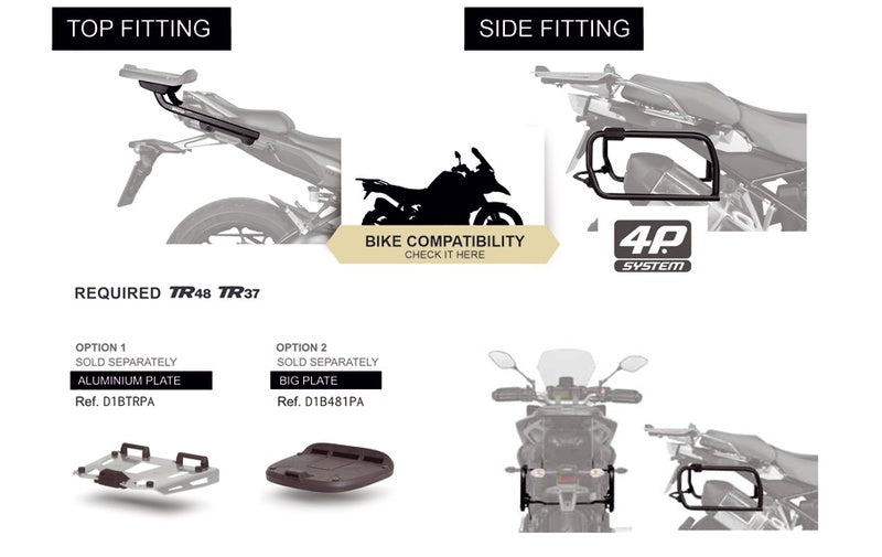 Suzuki V-Strom 1000 Abs [SHAD] - 4P System Montagesatz (seitlich)