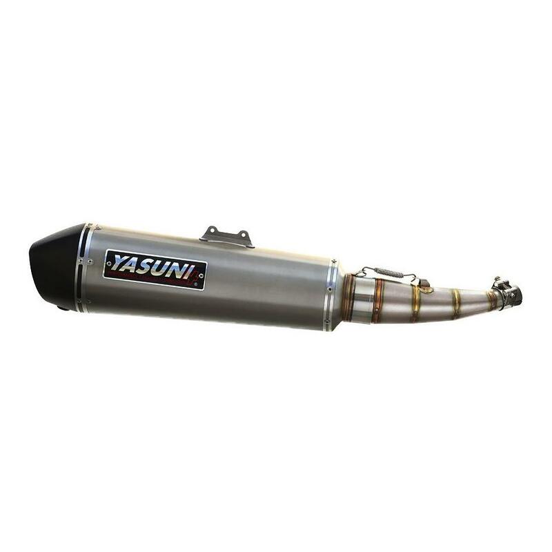 Yamaha X-Max 300 Tech Max + [YASUNI] - Scooter 4 complete system stainless steel titanium look/black ABS end cap Yamaha X-Max 300