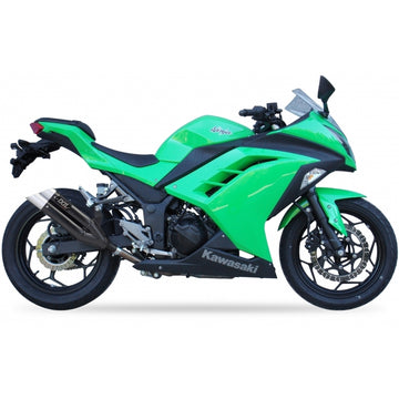 Kawasaki Z 300 [IXIL] - Hyperlow Endtopf Edelstahl schwarz / Endkappe Aluminium - XK7336XB