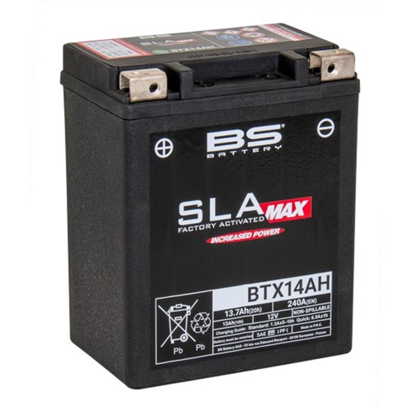 Harley Davidson Scout Bobber Note [BS BATTERY] - SLA Max Battery Maintenance Free Factory Activated - BTX14AH MAX FA