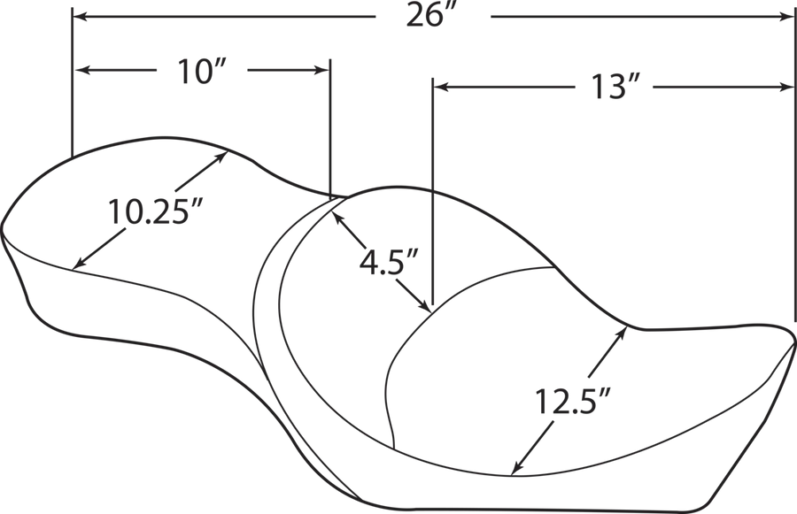 harley-davidson sportster s [DRAG SPECIALTIES] – Flat vinyl double-trough seat