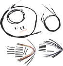 Harley Davidson Fxdwg [BURLY BRAND] – Komplettes schwarzes Vinyl-Lenkerzug/-Leitungsset für Ape Hanger