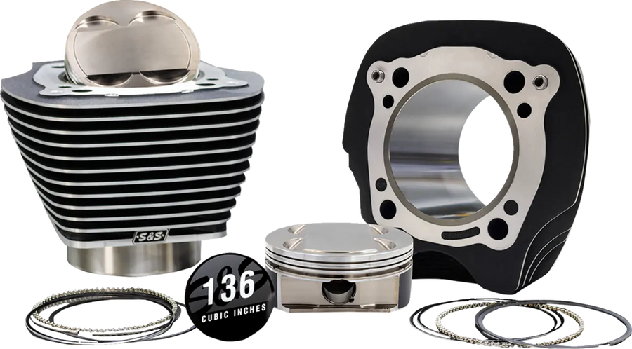 Harley-Davidson FLRT 1868 Freewheeler 114 [2025] - 132" Hochverdichtungs- / 136" Big Bore Kit – Oberfläche: Hervorgehobene Lamellen, Black Granite – Merkmal: 0,00 cm³ Kuppelvolumen – Bild 1