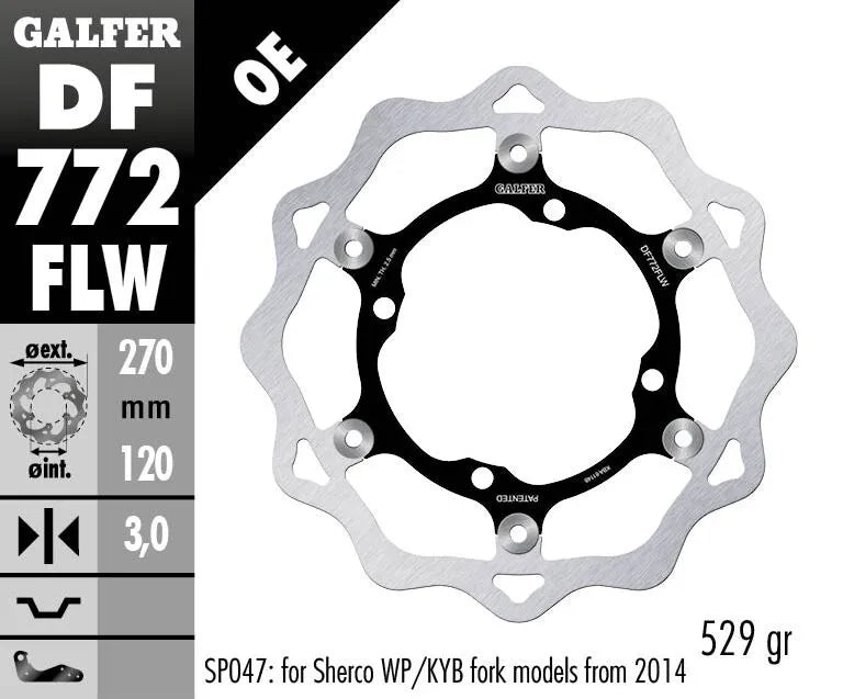 Sherco 5.1 510 I Supermoto [2008] - floating wave brake disc, grooved – picture 2
