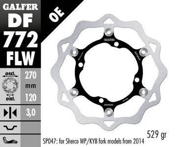 Sherco 5.1 510 I Supermoto [2008] - floating wave brake disc, grooved – picture 2