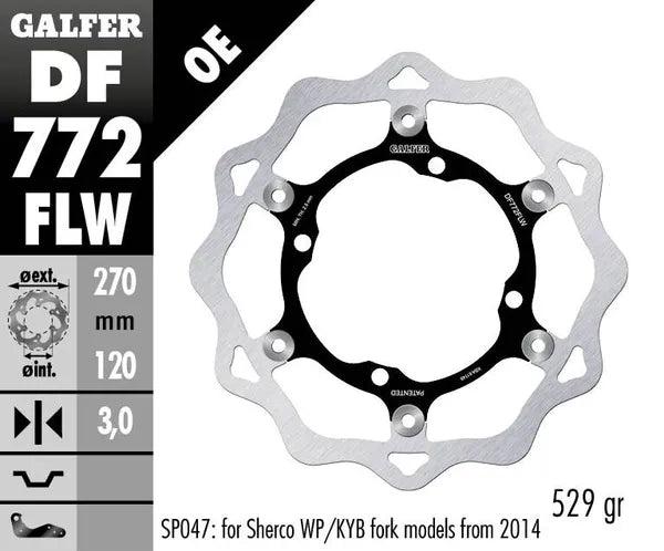 Sherco 2.5 250 [2004-2006] - floating wave brake disc, grooved – picture 4