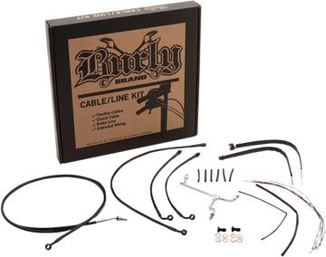 harley davidson fltruse [BURLY BRAND] – Komplettes Edelstahl-Lenkerzug/Bremsleitungs-Kit - 0