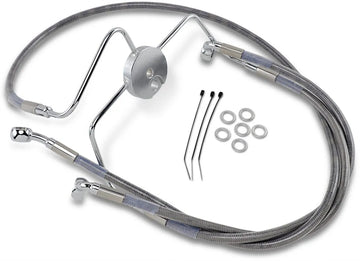 harley davidson flhri [DRAG SPECIALTIES] - Stainless steel brake line kit in extended version - 0