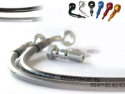 Default Title Honda XLV 750 R [1983–1985] - Aviation brake hose stainless steel/red connection