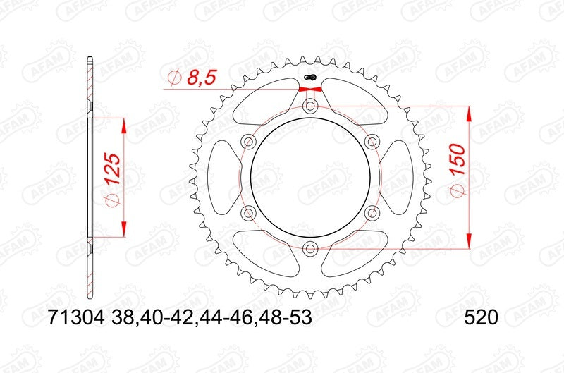 CF Moto 800 NK Advanced [2023-2025] - Kettenkit 520 XHR4 - 16/45-122 - Standard Kettenrad Stahl