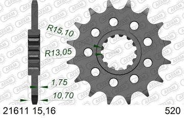Yamaha Ténéré 700 [2025-2026] - Kettenkit 520 XHR4 - 15/46-122 - Standard Kettenrad Stahl