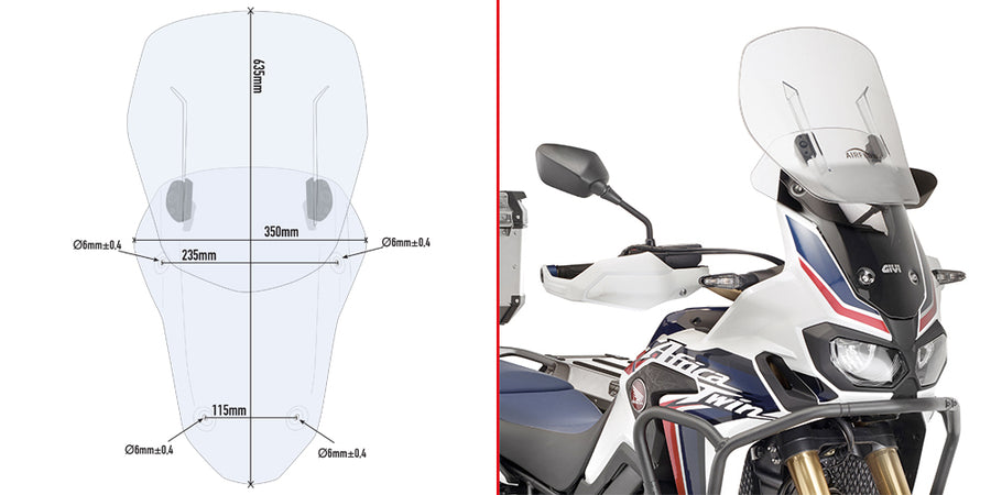 HONDA CRF 1000 L AFRICA TW [2018-2019] - Spezifisches Schiebewindschild
