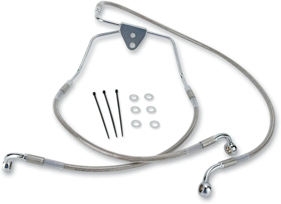 harley davidson flhtc [DRAG SPECIALTIES] - Stainless steel extended brake line kit