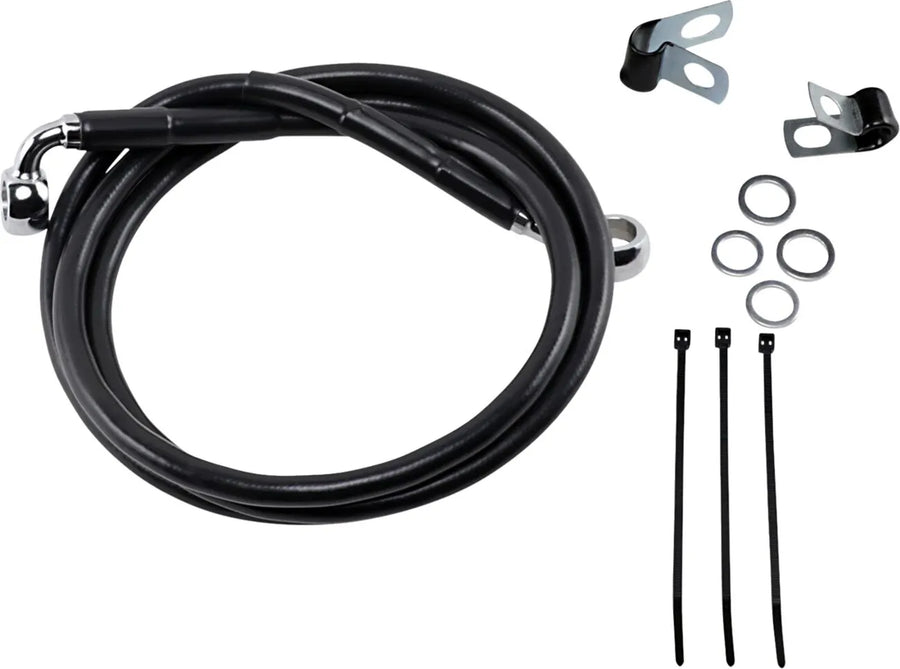 harley davidson fxsts [DRAG SPECIALTIES] - Extended Black Vinyl Brake Line Kit