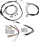 harley davidson flst [BURLY BRAND] – Komplettes Schwarzes Vinyl-Lenkerzug-/Leitungskit für Ape Hanger-2