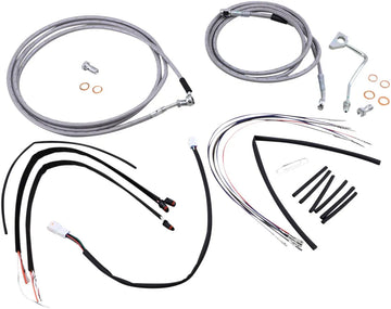 harley davidson fltruse [BURLY BRAND] – Komplettes Edelstahl-Lenkerzug/Bremsleitungs-Kit