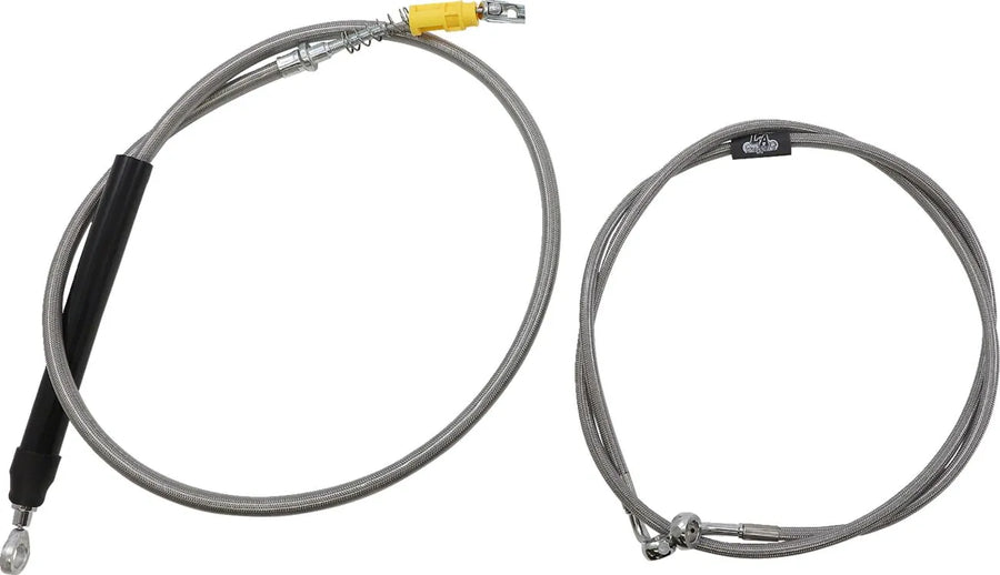 harley-davidson street bob [LA CHOPPERS] - Complete stainless steel braided handlebar cable/brake line kit