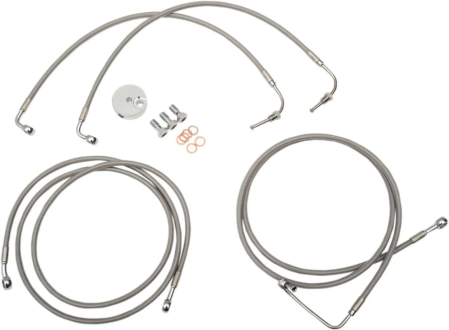 harley davidson fltruse [LA CHOPPERS] - Stainless Steel Brake Line Kit
