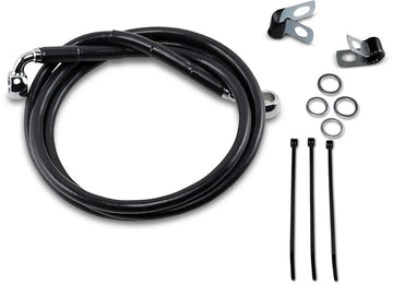 harley davidson fxsts [DRAG SPECIALTIES] – Verlängertes Bremsleitungs-Kit aus schwarzem Vinyl - 0