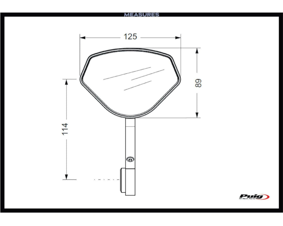 KTM 890 DUKE R [2025] – Hi-Tech V Rear View Mirror – Black