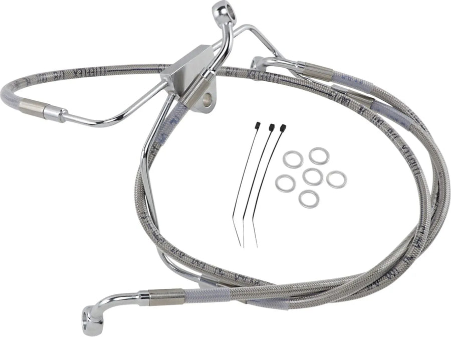 harley davidson flhtc [DRAG SPECIALTIES] - Stainless steel extended brake line kit
