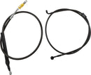 harley davidson flfb [LA CHOPPERS] - Complete Midnight Braided Handlebar Cable/Brake Line Kit-1