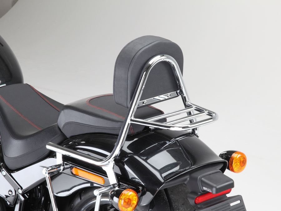 Harley Davidson Softail Fat Boy (Milwaukee -Eight 107/114) [2018] - Sissy Bar from Rohr with pillow and luggage rack
