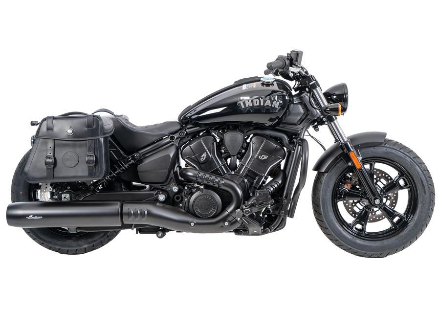 Indian 101 Scout [2025-2026] - Set: Ledertaschenhalter Cutout schwarz inkl. Rugged Ledertaschen schwarz
