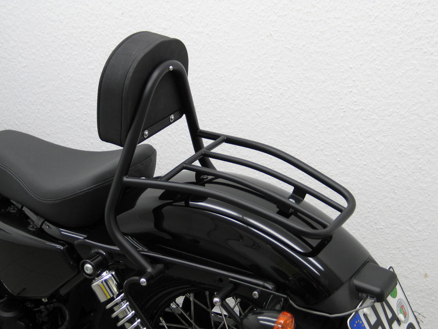 Harley Davidson Sportster Forty-Eight [2010-2020] - Fahrer Sissy Bar mit Kissen und Gepäckträger, schwarz