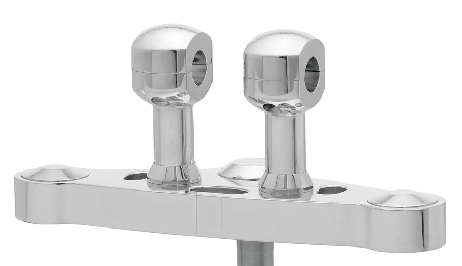 Alu-Riser für Lenker mit 25 - Alu-Riser für Lenker mit 25,4 mm (1′) Ø, 75 mm hoch, poliert. Mit 1/2″ UNC Gewinde.