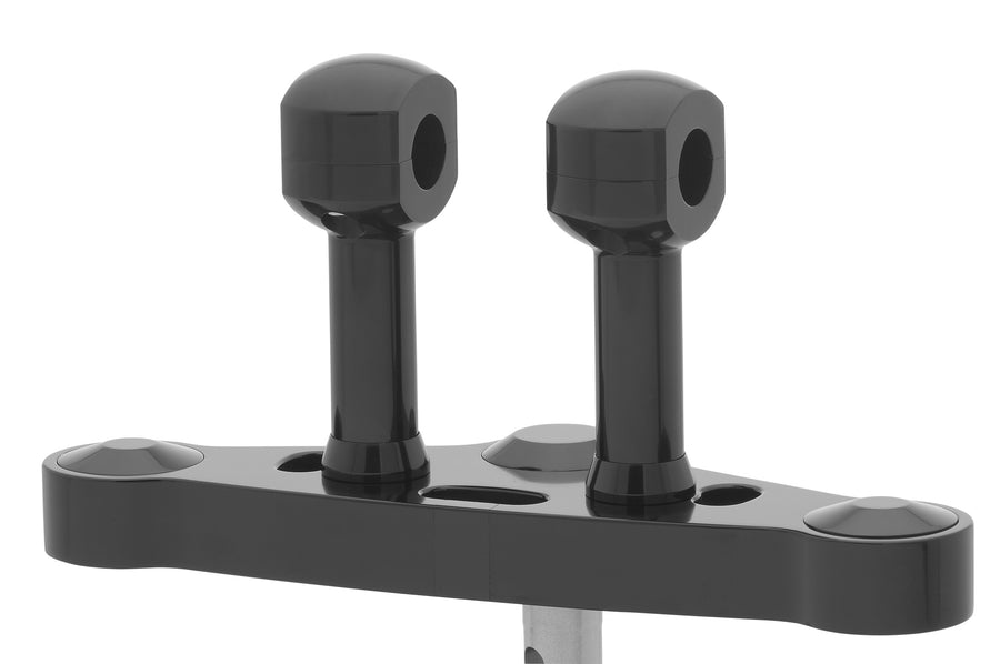 Aluminum riser for handlebars with 25-aluminum risers for handlebars with 25.4 mm (1 ′) Ø, 100 mm high, black anodized. With 1/2 ″ UNC thread.
