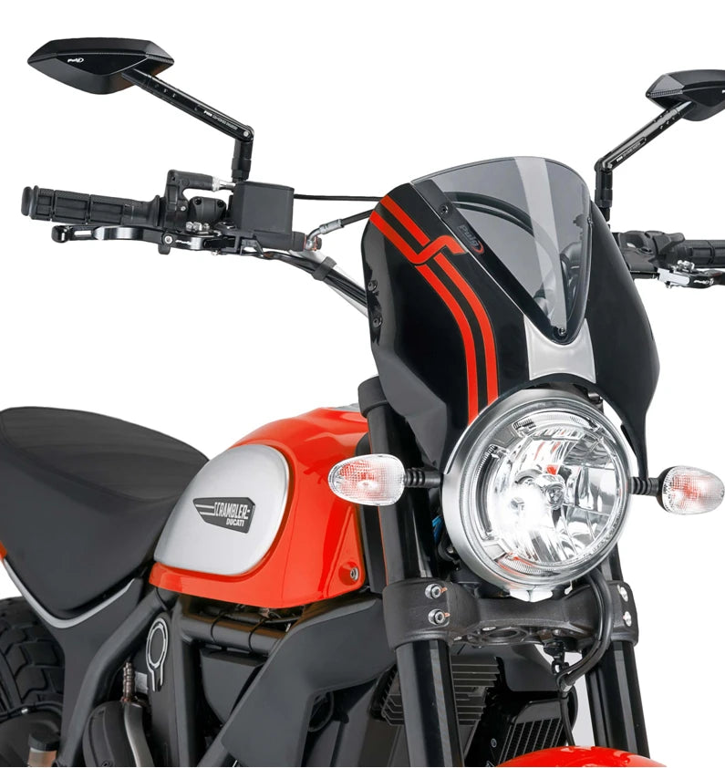 DUCATI SCRAMBLER 800 ICON DARK [2025] – RetroVision Windshield Visor – Black