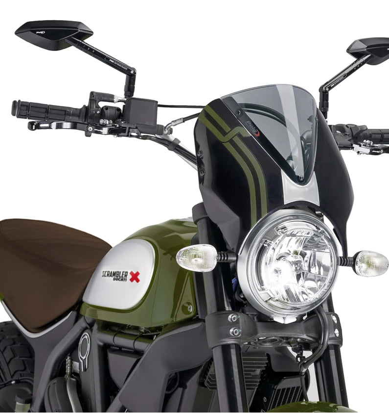 DUCATI SCRAMBLER 800 ICON DARK [2025] – RetroVision Windshield Visor – Black