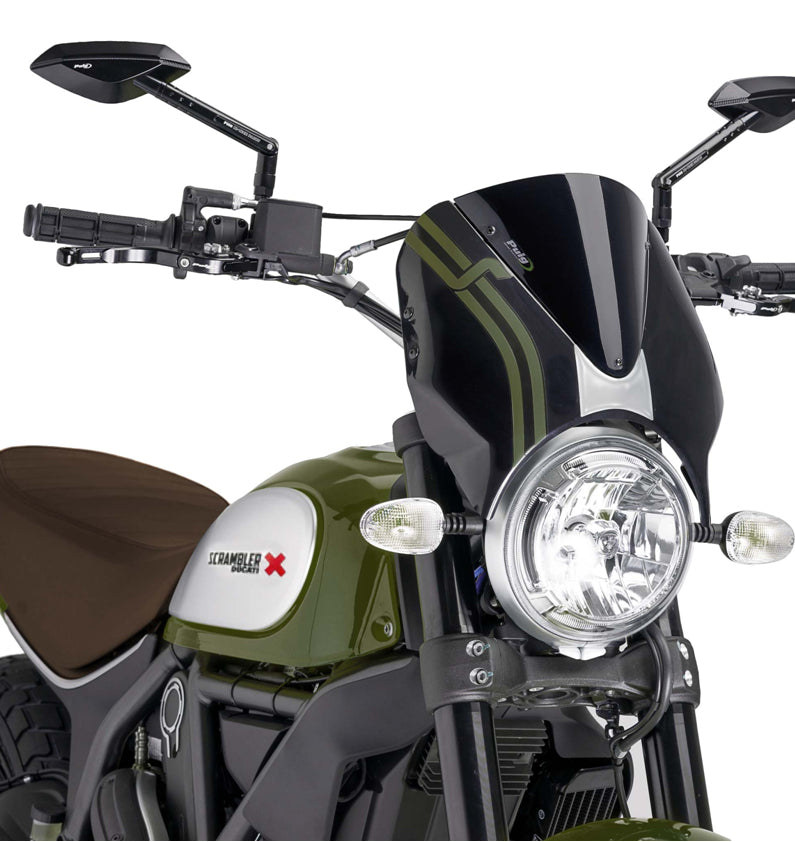 DUCATI SCRAMBLER 800 ICON DARK [2025] – RetroVision Windshield Visor – Black