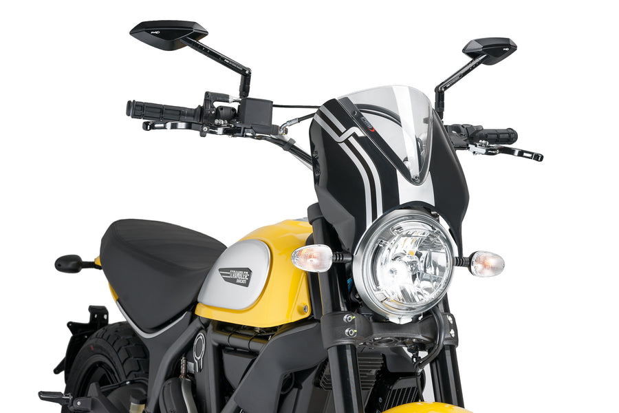 DUCATI SCRAMBLER 800 ICON DARK [2025] – RetroVision Windshield Visor – Black
