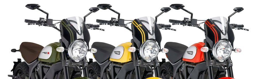 DUCATI SCRAMBLER 800 ICON DARK [2025] – RetroVision Windshield Visor – Black