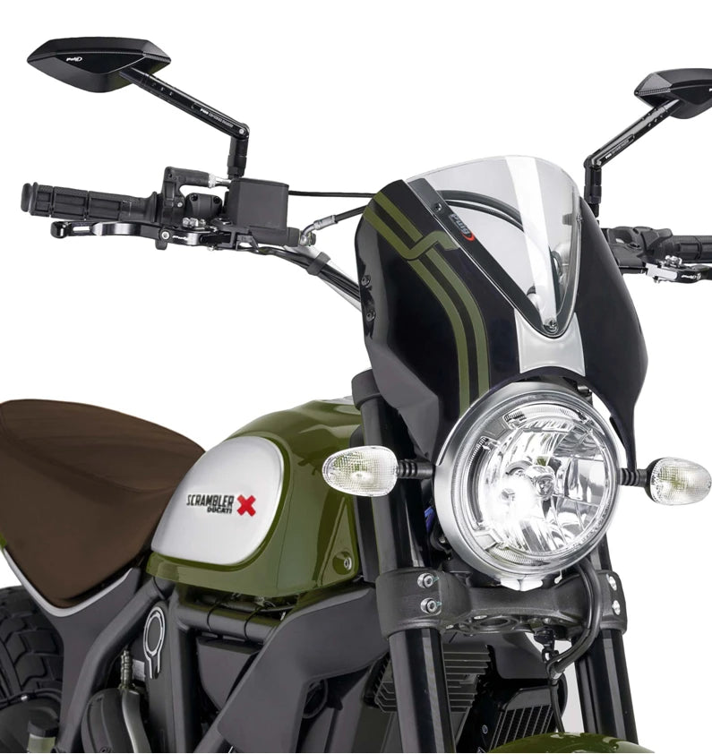 DUCATI SCRAMBLER 800 ICON DARK [2025] – RetroVision Windshield Visor – Black